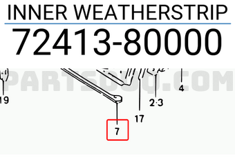 Suzuki 7241380000 INNER WEATHERSTRIP