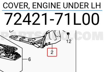 Suzuki 7242171L00 COVER, ENGINE UNDER LH