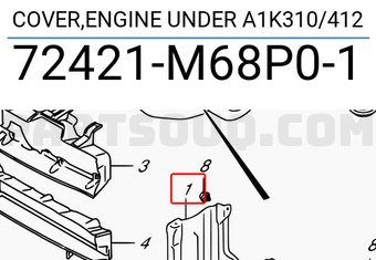 Suzuki 72421M68P01 COVER,ENGINE UNDER A1K310/412