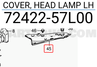 Suzuki 7242257L00 COVER, HEAD LAMP LH