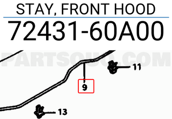 Suzuki 7243160A00 STAY, FRONT HOOD