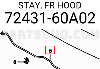 Suzuki 7243160A02 STAY, FR HOOD