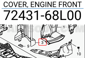 Suzuki 7243168L00 COVER, ENGINE FRONT