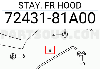 Suzuki 7243181A00 STAY, FR HOOD