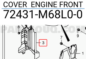 Suzuki 72431M68L00 COVER ENGINE FRONT