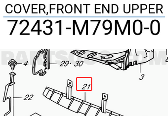 Suzuki 72431M79M00 COVER,FRONT END UPPER