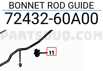 Suzuki 7243260A00 BONNET ROD GUIDE