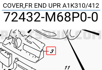 Suzuki 72432M68P00 COVER,FR END UPR A1K310/412