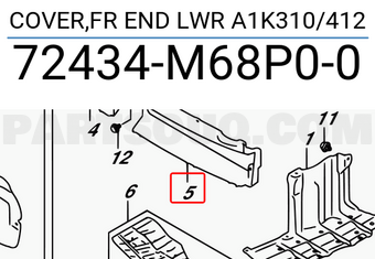 Suzuki 72434M68P00 COVER,FR END LWR A1K310/412