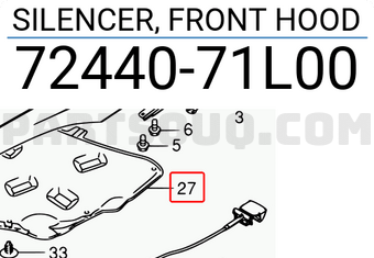 Suzuki 7244071L00 SILENCER, FRONT HOOD