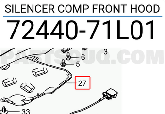 Suzuki 7244071L01 SILENCER COMP FRONT HOOD