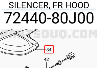 Suzuki 7244080J00 SILENCER, FR HOOD