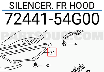 Suzuki 7244154G00 SILENCER, FR HOOD