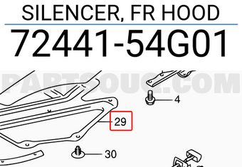 Suzuki 7244154G01 SILENCER, FR HOOD