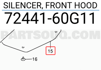 Suzuki 7244160G11 SILENCER, FRONT HOOD