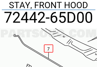 Suzuki 7244265D00 STAY, FRONT HOOD
