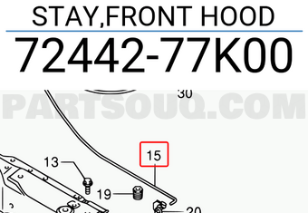 Suzuki 7244277K00 STAY,FRONT HOOD