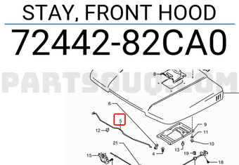 Suzuki 7244282CA0 STAY, FRONT HOOD
