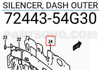 Suzuki 7244354G30 SILENCER, DASH OUTER