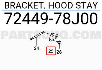Suzuki 7244978J00 BRACKET, HOOD STAY