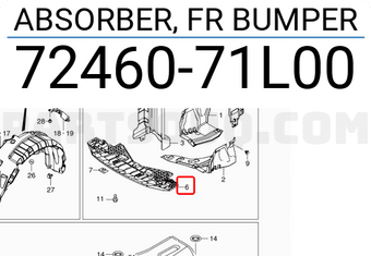 Suzuki 7246071L00 ABSORBER, FR BUMPER