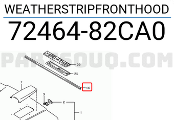 Suzuki 7246482CA0 WEATHERSTRIPFRONTHOOD