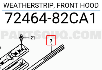 Suzuki 7246482CA1 WEATHERSTRIP, FRONT HOOD