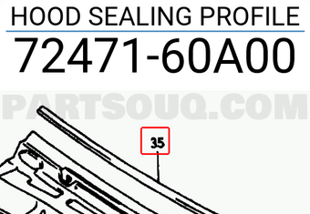 Suzuki 7247160A00 HOOD SEALING PROFILE