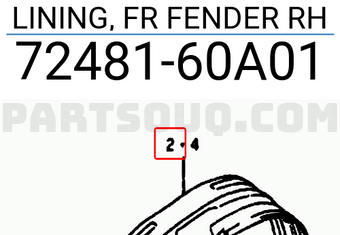 Suzuki 7248160A01 LINING, FR FENDER RH