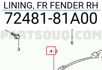 Suzuki 7248181A00 LINING, FR FENDER RH