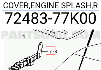 Suzuki 7248377K00 COVER,ENGINE SPLASH,R