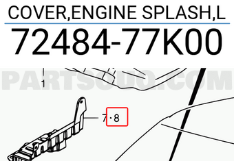 Suzuki 7248477K00 COVER,ENGINE SPLASH,L