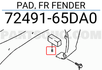 Suzuki 7249165DA0 PAD, FR FENDER