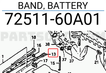 Suzuki 7251160A01 BAND, BATTERY