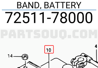 Suzuki 7251178000 BAND, BATTERY