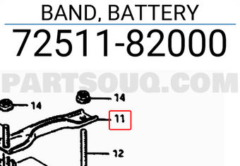 Suzuki 7251182000 BAND, BATTERY
