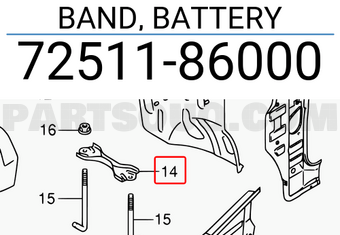 Suzuki 7251186000 BAND, BATTERY