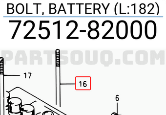 Suzuki 7251282000 BOLT, BATTERY (L:182)