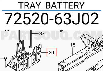 Suzuki 7252063J02 TRAY, BATTERY