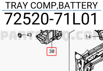 Suzuki 7252071L01 TRAY COMP,BATTERY
