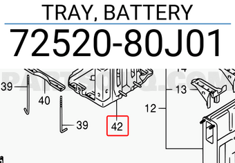 Suzuki 7252080J01 TRAY, BATTERY