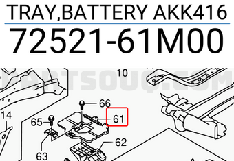 Suzuki 7252161M00 TRAY,BATTERY AKK416