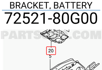 Suzuki 7252180G00 BRACKET, BATTERY