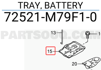 Suzuki 72521M79F10 TRAY, BATTERY