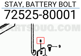 Suzuki 7252580001 STAY, BATTERY BOLT