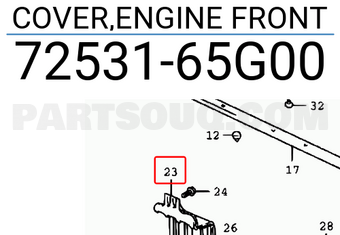 Suzuki 7253165G00 COVER,ENGINE FRONT