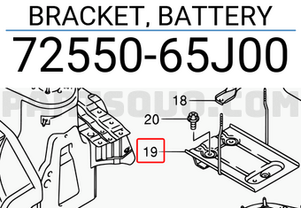Suzuki 7255065J00 BRACKET, BATTERY