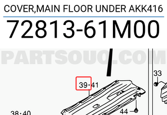 Suzuki 7281361M00 COVER,MAIN FLOOR UNDER AKK416