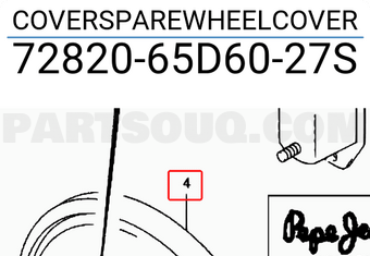 Suzuki 7282065D6027S COVERSPAREWHEELCOVER