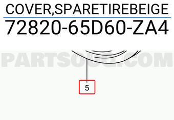 Suzuki 7282065D60ZA4 COVER,SPARETIREBEIGE